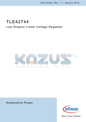 TLE42744DV50 datasheet - Low Dropout Linear Voltage Regulator