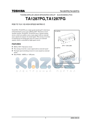 TA1287FG datasheet - BIPOLAR LINEAR INTEGRATED CIRCUIT SILICON MONOLITHIC