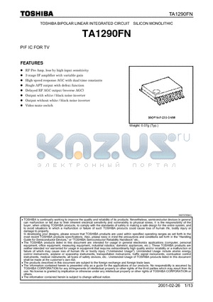 TA1290FN datasheet - PIF IC FOR TV