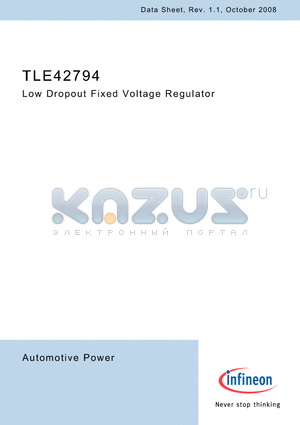 TLE42794G datasheet - Low Dropout Fixed Voltage Regulator