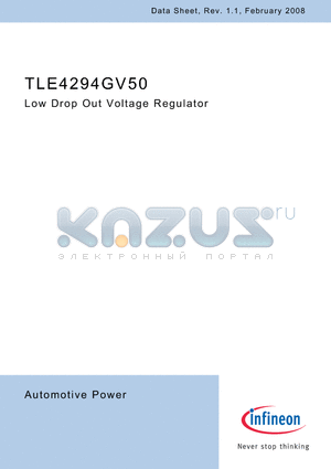 TLE4294GV50 datasheet - Low Drop Out Voltage Regulator