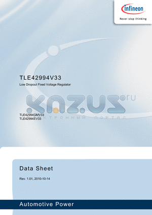 TLE42994V33 datasheet - Low Dropout Fixed Voltage Regulator