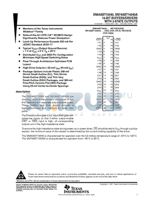 SN74ABT16540ADGG datasheet - 16-BIT BUFFERS/DRIVERS WITH 3-STATE OUTPUTS