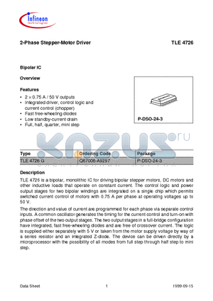 TLE4726 datasheet - 2-Phase Stepper-Motor Driver