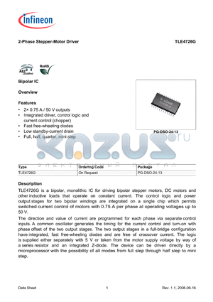 TLE4726G datasheet - 2-Phase Stepper-Motor Driver