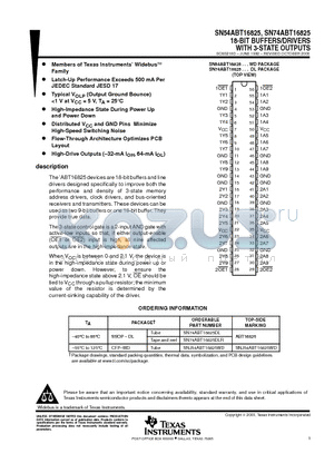 SN74ABT16825 datasheet - 18-BIT BUFFERS/DRIVERS WITH 3-STATE OUTPUTS