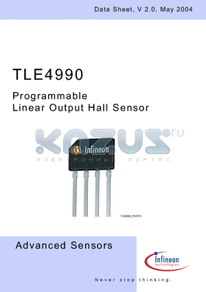 TLE4990 datasheet - Programmable Linear Output Hall Sensor