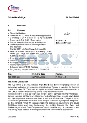 TLE6208-3G datasheet - Triple-Half-Bridge