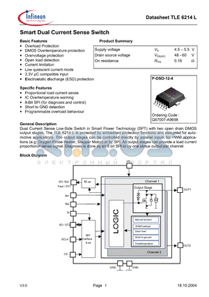 TLE6214L_04 datasheet - Smart Dual Current Sense Switch