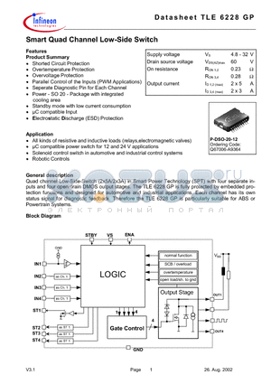TLE6228 datasheet - Smart Quad Channel Low-Side Switch