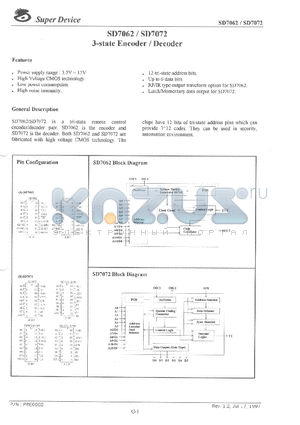 SD7072-L2 datasheet - 3-STATE ENCODER / DECODER