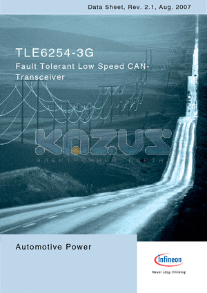 TLE6254-3G_07 datasheet - Fault Tolerant Low Speed CAN-Transceiver