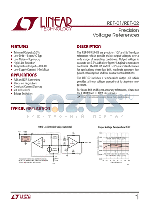 REF01EN8 datasheet - Precision Voltage References