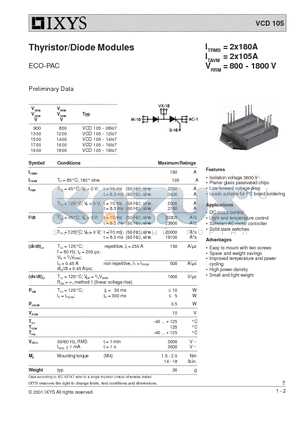 VCD105-14IO7 datasheet - Thyristor/Diode Modules