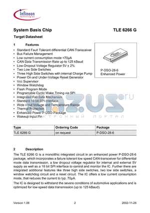 TLE6266G datasheet - System Basis Chip