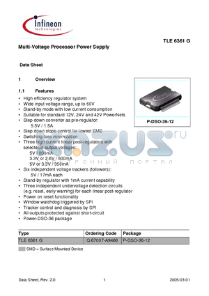 TLE6361G datasheet - Multi-Voltage Processor Power Supply