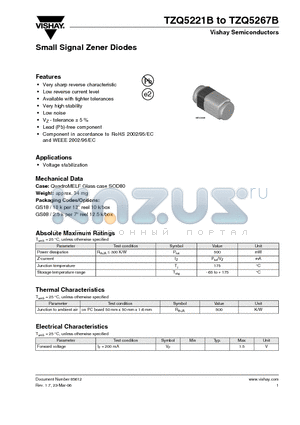 TZQ5235B datasheet - Small Signal Zener Diodes
