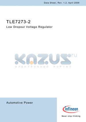TLE7273-2 datasheet - Low Dropout Voltage Regulator