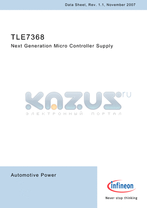 TLE7368 datasheet - Next Generation Micro Controller Supply