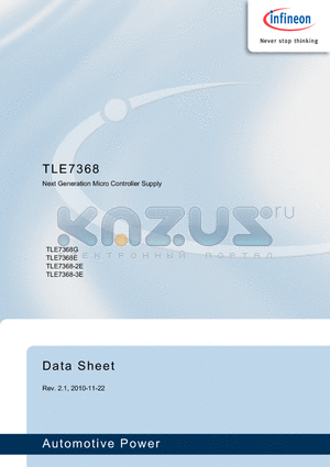 TLE7368 datasheet - Next Generation Micro Controller Supply