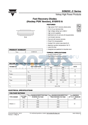 SD823C12S20C_12 datasheet - Fast Recovery Diodes (Hockey PUK Version), 810/910 A