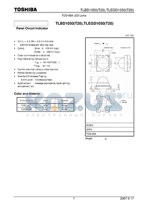 TLEGD1050 datasheet - TOSHIBA LED Lamp