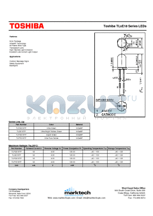 TLFGE18TP datasheet - Toshiba TLxE18 Series LEDs