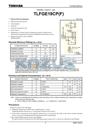 TLFGE19CP datasheet - Panel Circuit Indicator