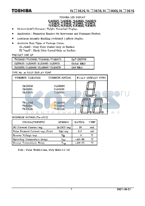 TLG367S datasheet - TOSHIBA LED DISPLAY