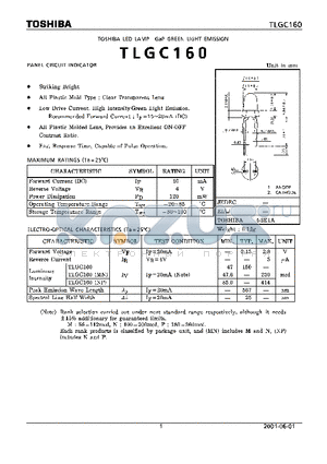 TLGC160 datasheet - PANEL CIRCUIT INDICATOR