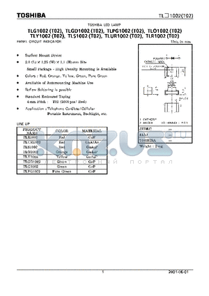 TLGD1002 datasheet - TOSHIBA LED LAMP