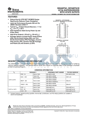 SN74ABT541B datasheet - OCTAL BUFFERS/DRIVERS  WITH 3-STATE OUTPUTS