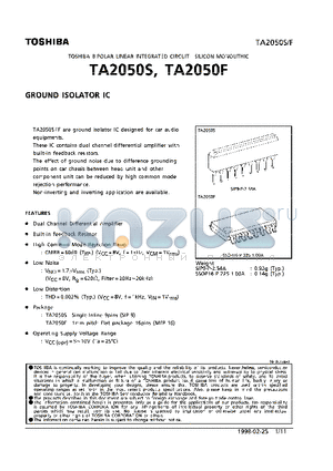 TA2050 datasheet - GROUND ISOLATOR IC