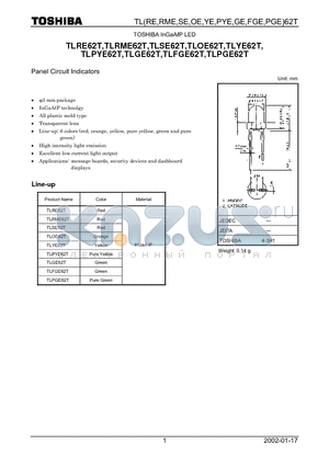 TLGE62T datasheet - TOSHIBA InGaA P LED