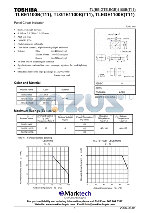 TLGTE1100B datasheet - Panel Circuit Indicator