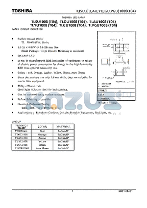 TLGU1008T04 datasheet - LED LAMP, PANEL CIRCUIT INDICATOR