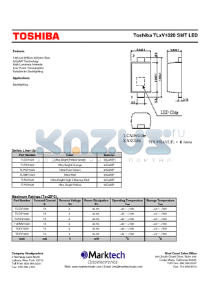 TLGV1020 datasheet - Toshiba TLxV1020 SMT LED