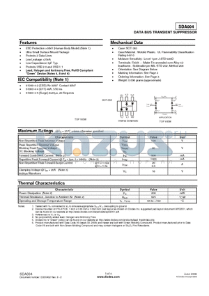 SDA004 datasheet - DATA BUS TRANSIENT SUPPRESSOR