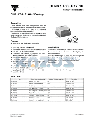 TLMG3100 datasheet - Vishay Semiconductors