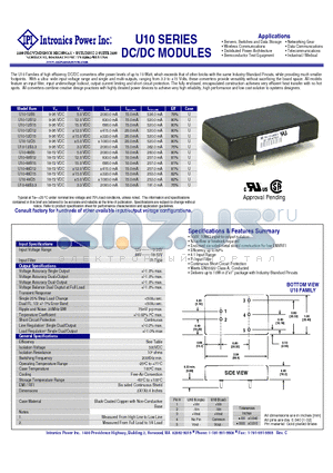 U10-12S15 datasheet - DC/DC MODULES