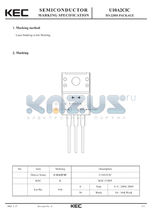 U10A2CIC datasheet - TO-220IS PACKAGE