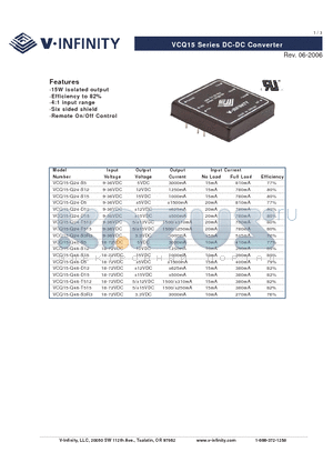 VCQ15-Q48-S15 datasheet - DC-DC Converter