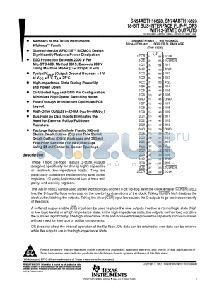 SN74ABTH16823DL datasheet - 18-BIT BUS-INTERFACE FLIP-FLOPS WITH 3-STATE OUTPUTS