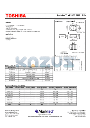 TLOE1100 datasheet - Toshiba TLxE1100 SMT LEDs