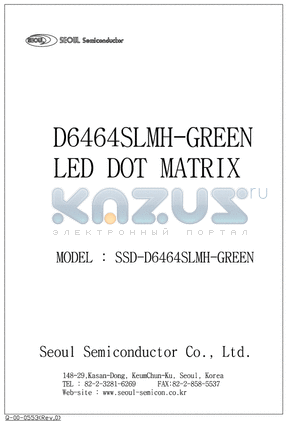 SSD-D6464SLMH-GREEN datasheet - LED DOT MATRIX
