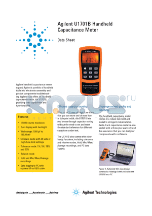 U1701B datasheet - Agilent U1701B Handheld Capacitance Meter