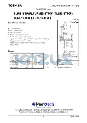 TLOE16TPF datasheet - Panel Circuit Indicator