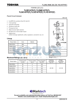 TLOE16TP datasheet - TOSHIBA LED Lamp