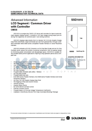 SSD1815Z datasheet - SEMICONDUCTOR TECHNICAL DATA
