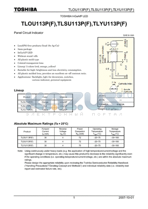 TLOU113P datasheet - Panel Circuit Indicator